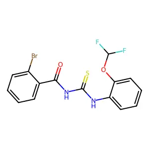 2-bromo-N-[[2-(difluoromethoxy)phenyl]carbamothioyl]benzamide structure