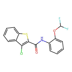 3-chloro-N-[2-(difluoromethoxy)phenyl]-1-benzothiophene-2-carboxamide structure