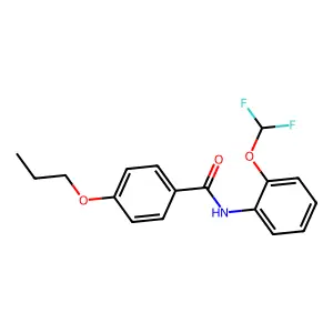 N-[2-(difluoromethoxy)phenyl]-4-propoxybenzamide structure