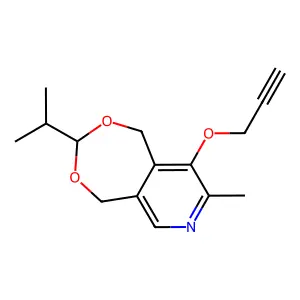 8-Methyl-3-propan-2-yl-9-prop-2-ynoxy-1,5-dihydro-[1,3]dioxepino[5,6-c]pyridine structure