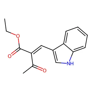 Butanoic acid, 2-(1H-indol-3-ylmethylene)-3-oxo-, ethyl ester structure