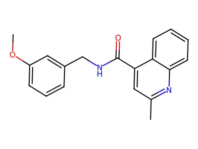 N-[(3-methoxyphenyl)methyl]-2-methylquinoline-4-carboxamide structure
