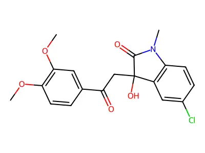 5-Chloro-3-[2-(3,4-dimethoxyphenyl)-2-oxoethyl]-3-hydroxy-1-methylindol-2-one structure
