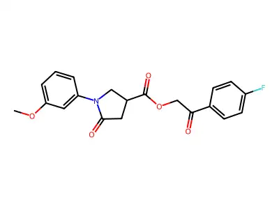 2-(4-Fluorophenyl)-2-oxoethyl 1-(3-methoxyphenyl)-5-oxo-3-pyrrolidinecarboxylate structure