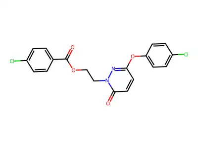 2-(3-(4-Chlorophenoxy)-6-oxo-1(6H)-pyridazinyl)ethyl 4-chlorobenzoate structure
