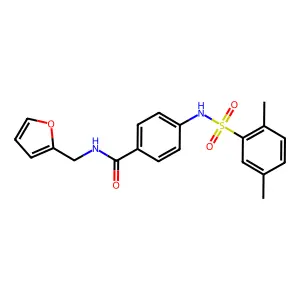 4-[(2,5-dimethylphenyl)sulfonylamino]-N-(furan-2-ylmethyl)benzamide structure