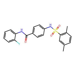 4-[(2,5-dimethylphenyl)sulfonylamino]-N-(2-fluorophenyl)benzamide structure