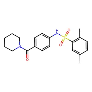 2,5-dimethyl-N-[4-(1-piperidinylcarbonyl)phenyl]benzenesulfonamide structure