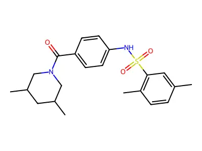 N-[4-(3,5-dimethylpiperidine-1-carbonyl)phenyl]-2,5-dimethylbenzenesulfonamide structure