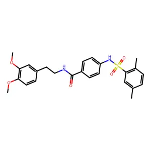 N-[2-(3,4-dimethoxyphenyl)ethyl]-4-[(2,5-dimethylphenyl)sulfonylamino]benzamide structure