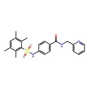 N-(2-pyridinylmethyl)-4-{[(2,3,5,6-tetramethylphenyl)sulfonyl]amino}benzamide structure