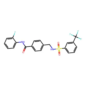 N-(2-fluorophenyl)-4-{[3-(trifluoromethyl)benzenesulfonamido]methyl}benzamide structure