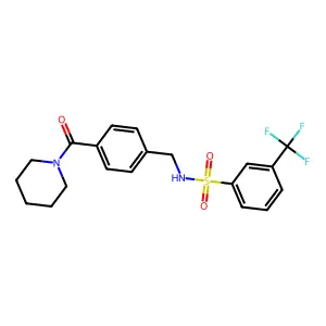 N-(4-(piperidine-1-carbonyl)benzyl)-3-(trifluoromethyl)benzenesulfonamide structure
