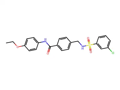 4-[[(3-chlorophenyl)sulfonylamino]methyl]-N-(4-ethoxyphenyl)benzamide structure