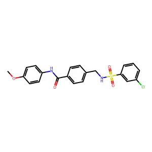 4-[[(3-chlorophenyl)sulfonylamino]methyl]-N-(4-methoxyphenyl)benzamide structure