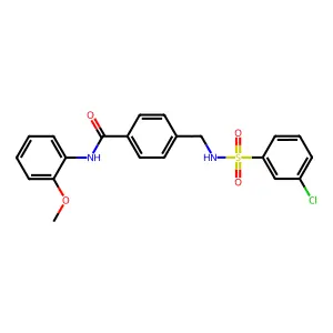 4-[[(3-chlorophenyl)sulfonylamino]methyl]-N-(2-methoxyphenyl)benzamide structure