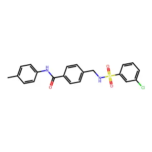 4-[[(3-chlorophenyl)sulfonylamino]methyl]-N-(4-methylphenyl)benzamide structure