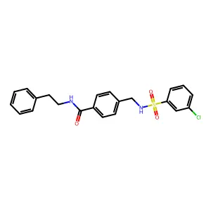 4-((3-chlorophenylsulfonamido)methyl)-N-phenethylbenzamide structure