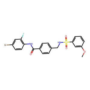 N-(4-bromo-2-fluorophenyl)-4-[[(3-methoxyphenyl)sulfonylamino]methyl]benzamide structure