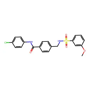 N-(4-chlorophenyl)-4-({[(3-methoxyphenyl)sulfonyl]amino}methyl)benzamide structure