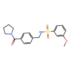 3-methoxy-N-(4-(pyrrolidine-1-carbonyl)benzyl)benzenesulfonamide structure