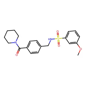 3-methoxy-N-(4-(piperidine-1-carbonyl)benzyl)benzenesulfonamide structure