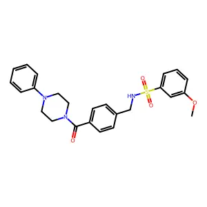 3-methoxy-N-(4-(4-phenylpiperazine-1-carbonyl)benzyl)benzenesulfonamide structure