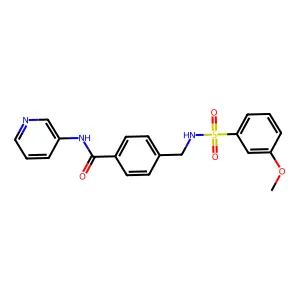 4-[[(3-methoxyphenyl)sulfonylamino]methyl]-N-pyridin-3-ylbenzamide structure