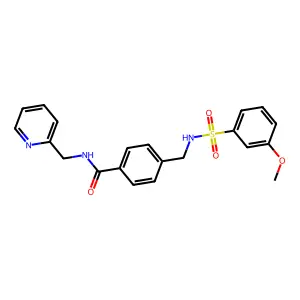 4-[[(3-methoxyphenyl)sulfonylamino]methyl]-N-(pyridin-2-ylmethyl)benzamide structure