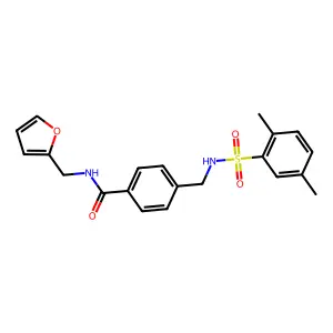 4-({[(2,5-dimethylphenyl)sulfonyl]amino}methyl)-N-(2-furylmethyl)benzamide structure