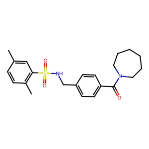 N-[4-(1-azepanylcarbonyl)benzyl]-2,5-dimethylbenzenesulfonamide structure