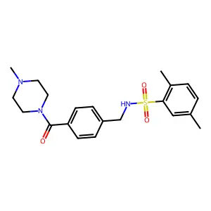 2,5-dimethyl-N-{4-[(4-methyl-1-piperazinyl)carbonyl]benzyl}benzenesulfonamide structure