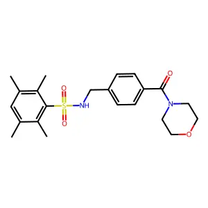2,3,5,6-tetramethyl-N-[4-(4-morpholinylcarbonyl)benzyl]benzenesulfonamide structure