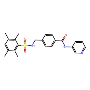 N-(pyridin-3-yl)-4-[(2,3,5,6-tetramethylbenzenesulfonamido)methyl]benzamide structure
