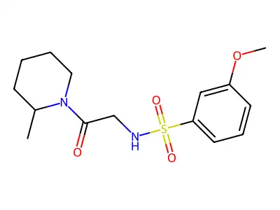 3-methoxy-N-[2-(2-methylpiperidin-1-yl)-2-oxoethyl]benzenesulfonamide structure