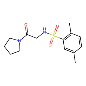 2,5-dimethyl-N-(2-oxo-2-pyrrolidin-1-ylethyl)benzenesulfonamide structure