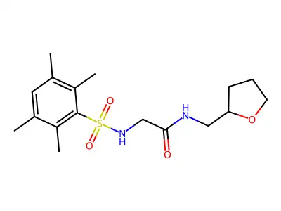 N-[(oxolan-2-yl)methyl]-2-(2,3,5,6-tetramethylbenzenesulfonamido)acetamide structure