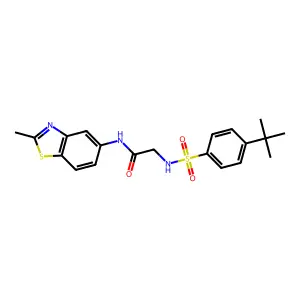 2-(4-tert-butylbenzenesulfonamido)-N-(2-methyl-1,3-benzothiazol-5-yl)acetamide structure