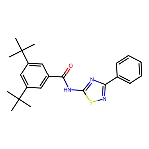 3,5-di-tert-butyl-N-(3-phenyl-1,2,4-thiadiazol-5-yl)benzamide structure