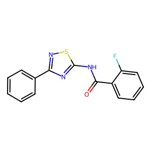 2-fluoro-N-(3-phenyl-1,2,4-thiadiazol-5-yl)benzamide structure