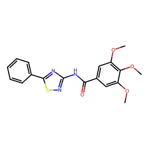3,4,5-trimethoxy-N-(5-phenyl-1,2,4-thiadiazol-3-yl)benzamide structure