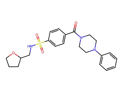 N-(oxolan-2-ylmethyl)-4-(4-phenylpiperazine-1-carbonyl)benzenesulfonamide structure