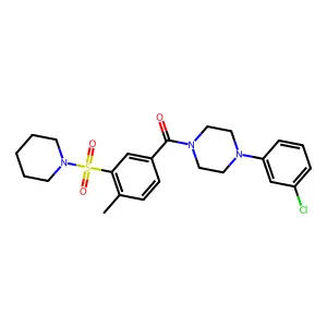 4-(3-Chlorophenyl)piperazinyl 4-methyl-3-(piperidylsulfonyl)phenyl ketone structure