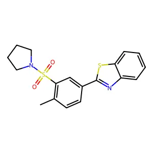 [(5-Benzothiazol-2-yl-2-methylphenyl)sulfonyl]pyrrolidine structure