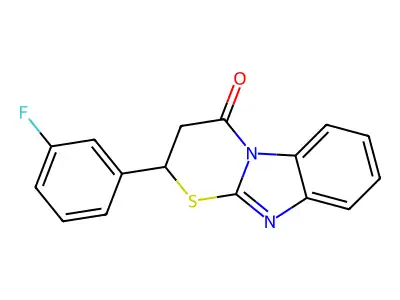 2-(3-Fluorophenyl)-2,3-dihydro-[1,3]thiazino[3,2-a]benzimidazol-4-one structure