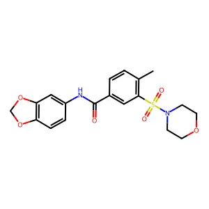 N-(1,3-benzodioxol-5-yl)-4-methyl-3-(morpholin-4-ylsulfonyl)benzamide structure
