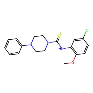N-(5-chloro-2-methoxyphenyl)-4-phenylpiperazine-1-carbothioamide structure