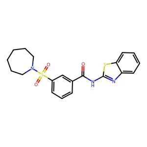 3-(azepan-1-ylsulfonyl)-N-(benzo[d]thiazol-2-yl)benzamide structure