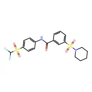 N-(4-((difluoromethyl)sulfonyl)phenyl)-3-(piperidin-1-ylsulfonyl)benzamide structure