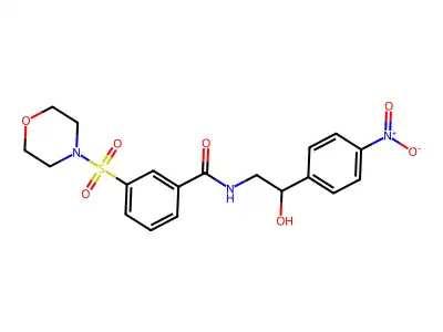 N-[2-hydroxy-2-(4-nitrophenyl)ethyl]-3-morpholin-4-ylsulfonylbenzamide structure